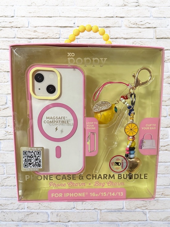 xo poppy Other - NIB XO Poppy iPhone 16e 15 14 13 Case and Charm Bundle w/ MagSafe Compatibility